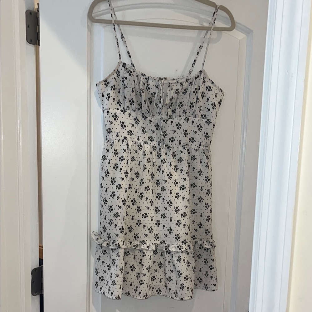 BCBG Floral Print Spaghetti Strap Dress